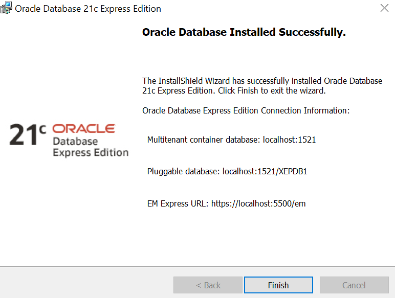 local oracle database for mac os