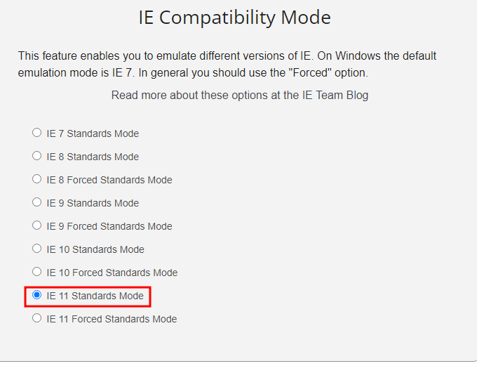 크롬에서 IE 11 (Internet Explorer 11) 호환성 모드 사용하기 8 ywAAAAAAQABAAACAUwAOw==