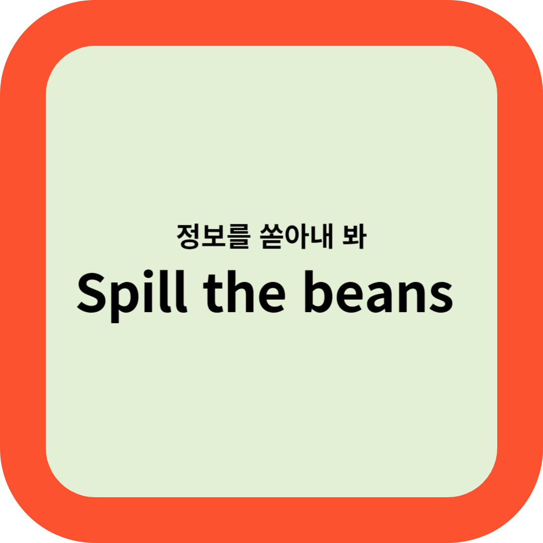 11.오늘의 영어 이디엄 Spill the beans