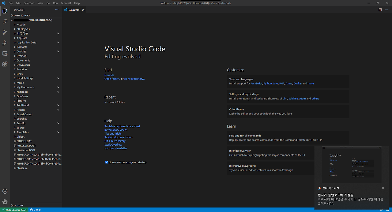 wsl visual studio code install
