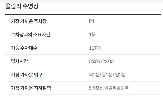 투애니원 콘서트 주차장 올림픽수영장
