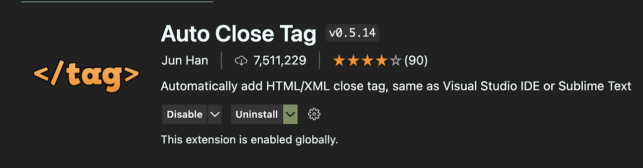 Auto Close Tag