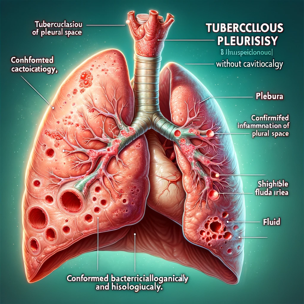 A15.61 세균학적 및 조직학적으로 확인된 공동이 없거나 상세불명의 결핵성 흉막염(Tuberculous pleurisy without cavitation or unspecified, confirmed bacteriologically and histologically)