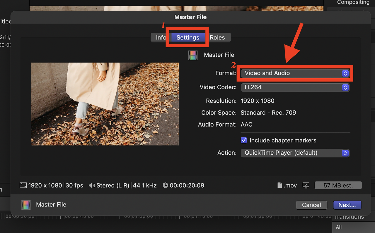 [Final Cut Pro]파이널컷 프로 영상 mp4 파일로 출력 내보내기
