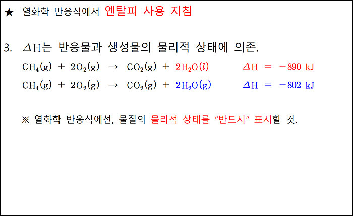 열화학 반응식. Thermochemical Equation