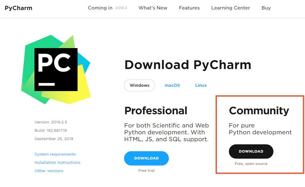 pycharm community vs pro