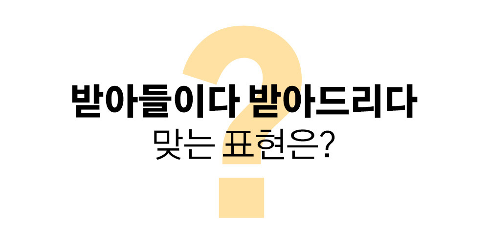 받아들이다 받아드리다 올바른 표현 정리