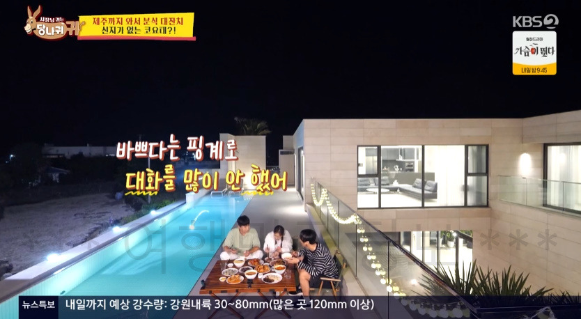 당나귀귀 코요태 제주도 숙소 보기(위치 연락처 예약)! 김종민 신지 빽가, 리더의 특별 메뉴, 수영장 5 ywAAAAAAQABAAACAUwAOw==