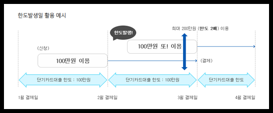 신한카드 단기카드대출 사용조건확인