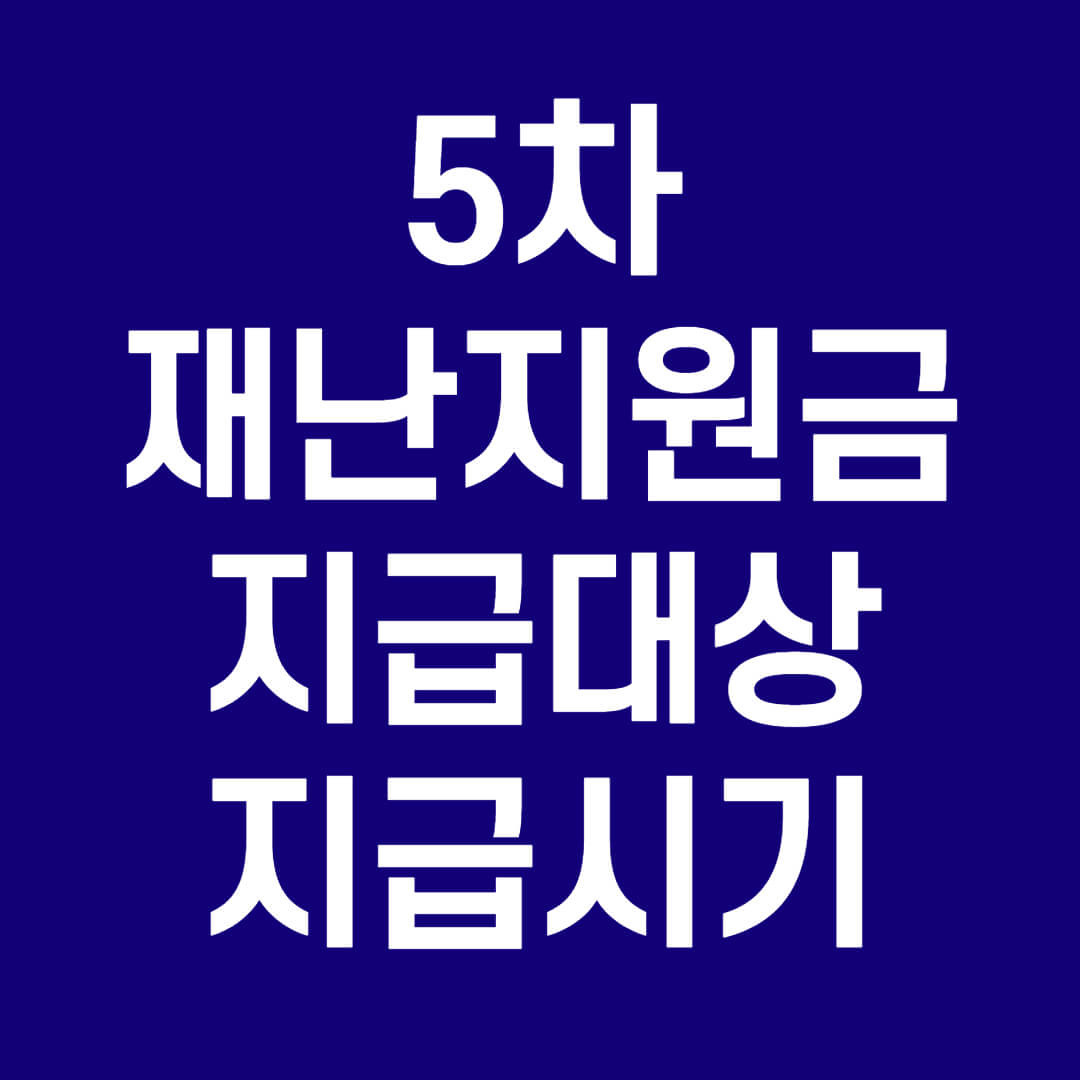 5차재난지원금 지급대상,지급시기