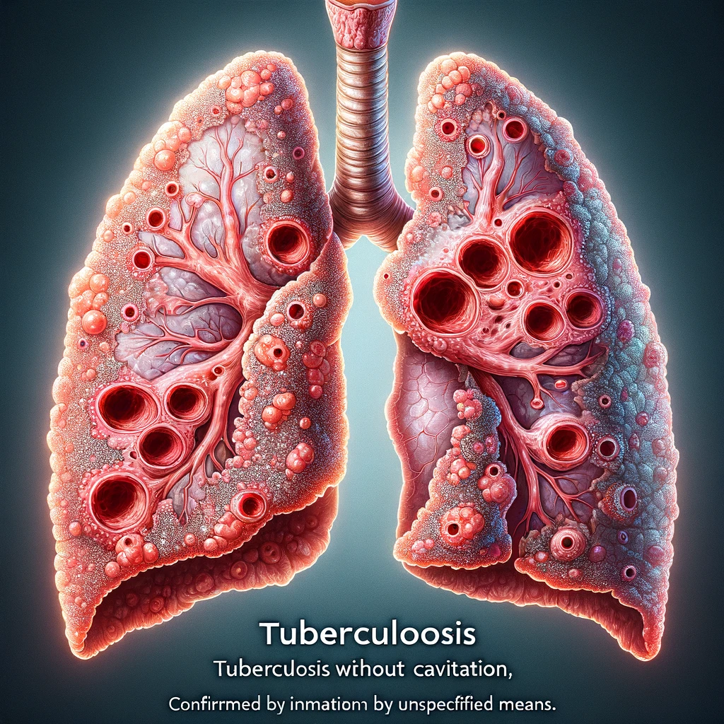 A15.31 상세불명의 수단으로 확인된 공동이 없거나 상세불명의 폐결핵(Tuberculosis of lung without cavitation or unspecified, confirmed by unspecified means)