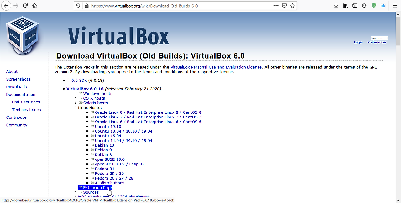 virtualbox org wiki download old builds