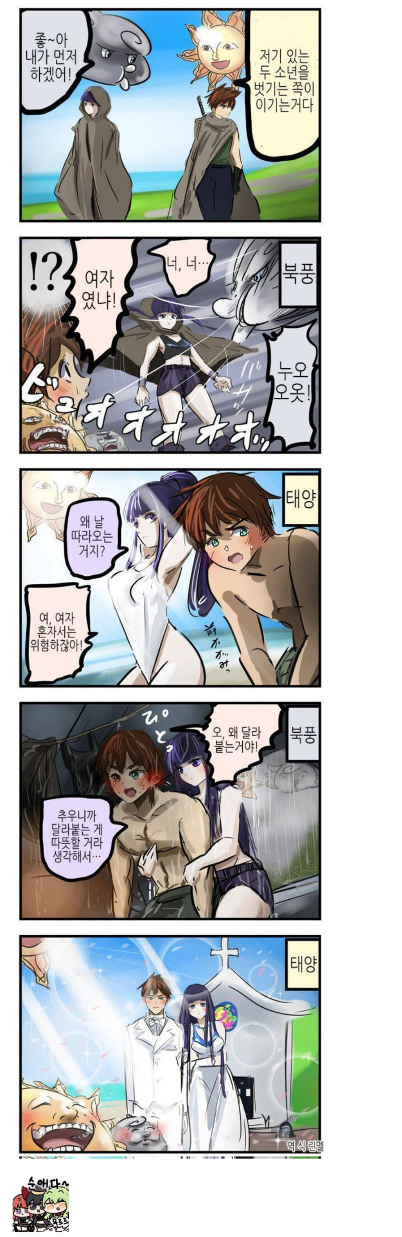 나그네의 옷을 벗기는 바람과 태양