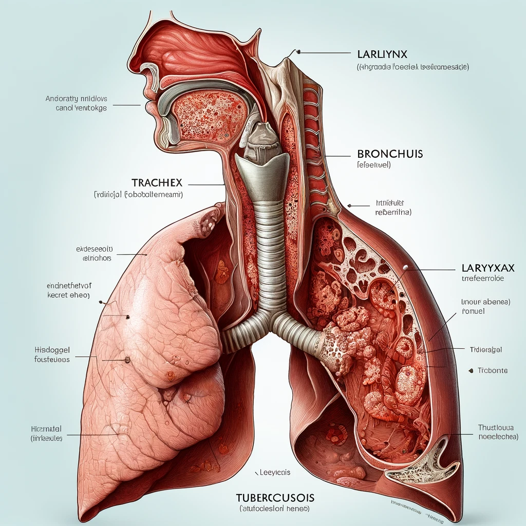 A15.5 세균학적 및 조직학적으로 확인된 후두, 기관 및 기관지의 결핵(Tuberculosis of larynx, trachea and bronchus, confirmed bacteriologically and histologically)