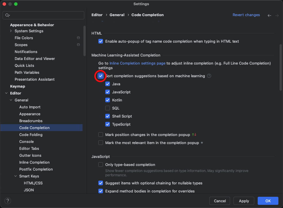 [IntelliJ] 인텔리제이 코드 자동완성/제안 기능 끄기
