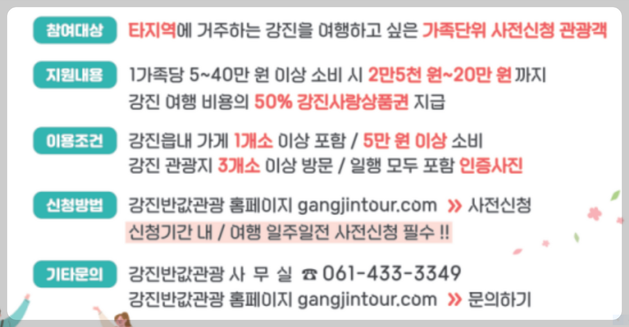 강진군 추진 2024 ”반값 가족여행“ 운영 알아보기 2 ywAAAAAAQABAAACAUwAOw==