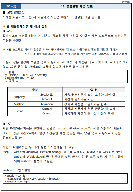 세션 예측 | 세션 고정 | 불충분한 세션 만료 (주요정보통신기반시설 기술적 취약점 분석 평가 방법 상세가이드) :: rokefoke