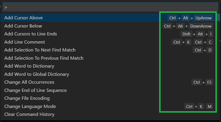 visual studio code keyboard shortcuts linux