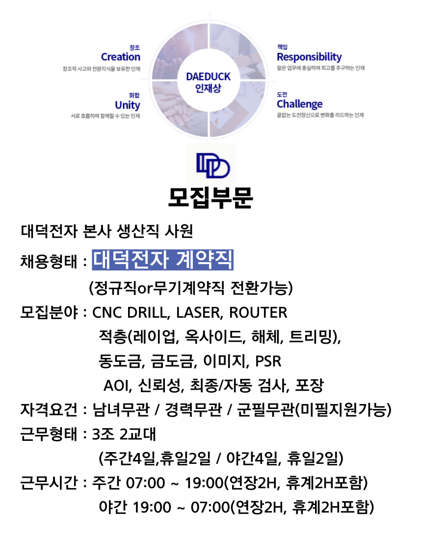 [(주)인풍코리아] [전 공정 자동화설비] 대기업 생산직 - 대덕전자 / 기숙사 제공 - 사람인