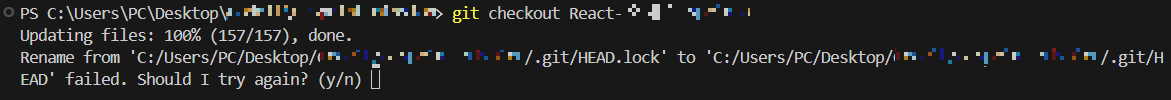 [오류 해결] fatal: Unable to create '~~/.git/HEAD.lock': File exists. — 재잘 ...
