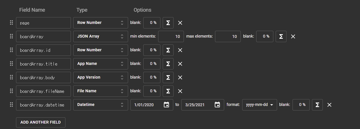 json data generator