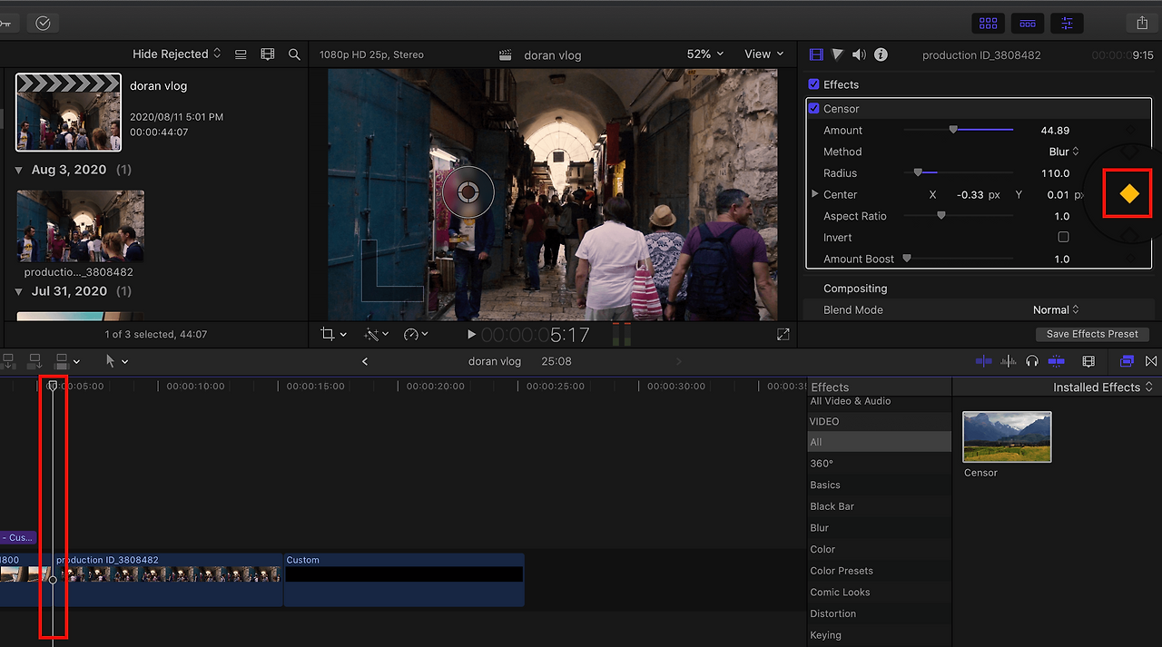 final cut pro audio keyframe