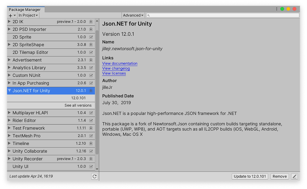 unity json compare