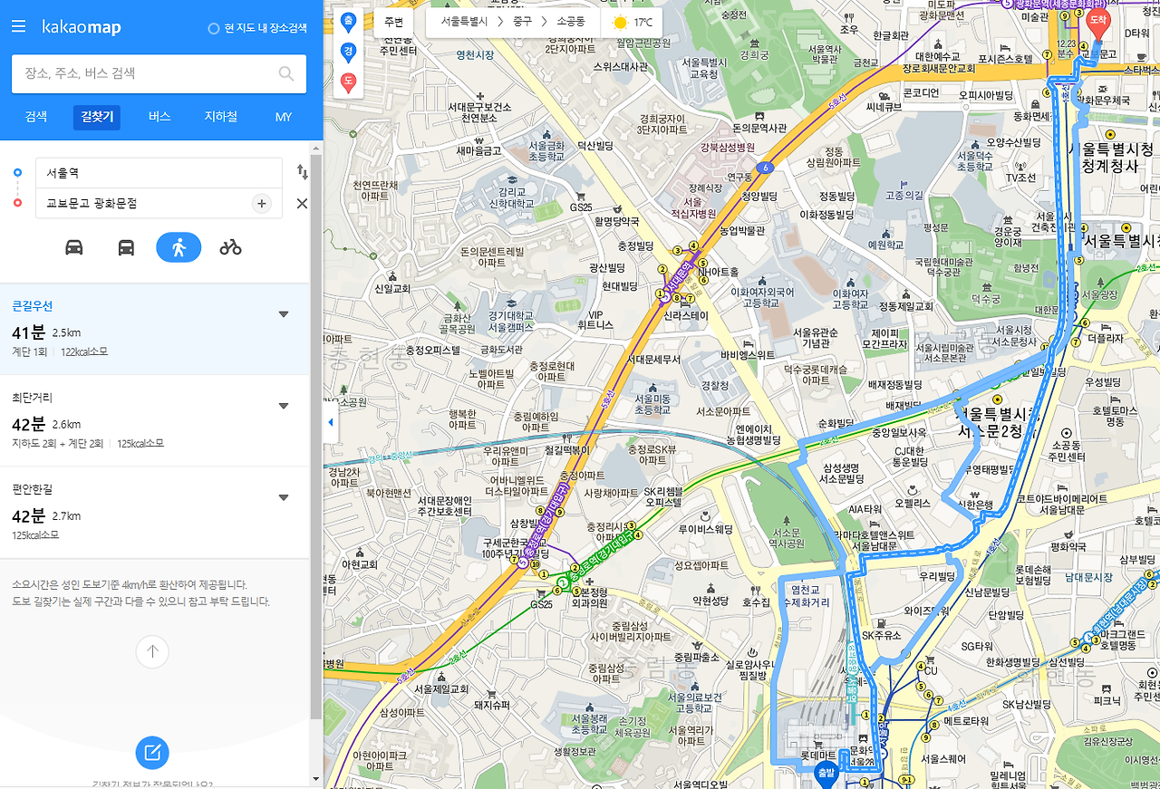 다음 자전거 지도