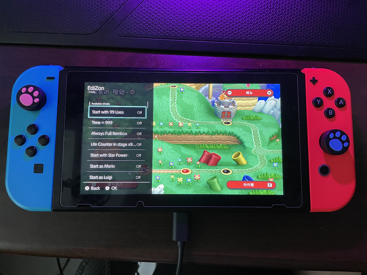 Tesla menu nintendo switch