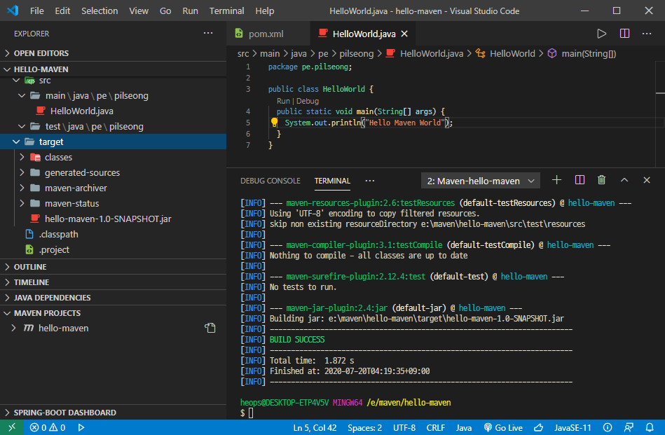 visual studio code maven