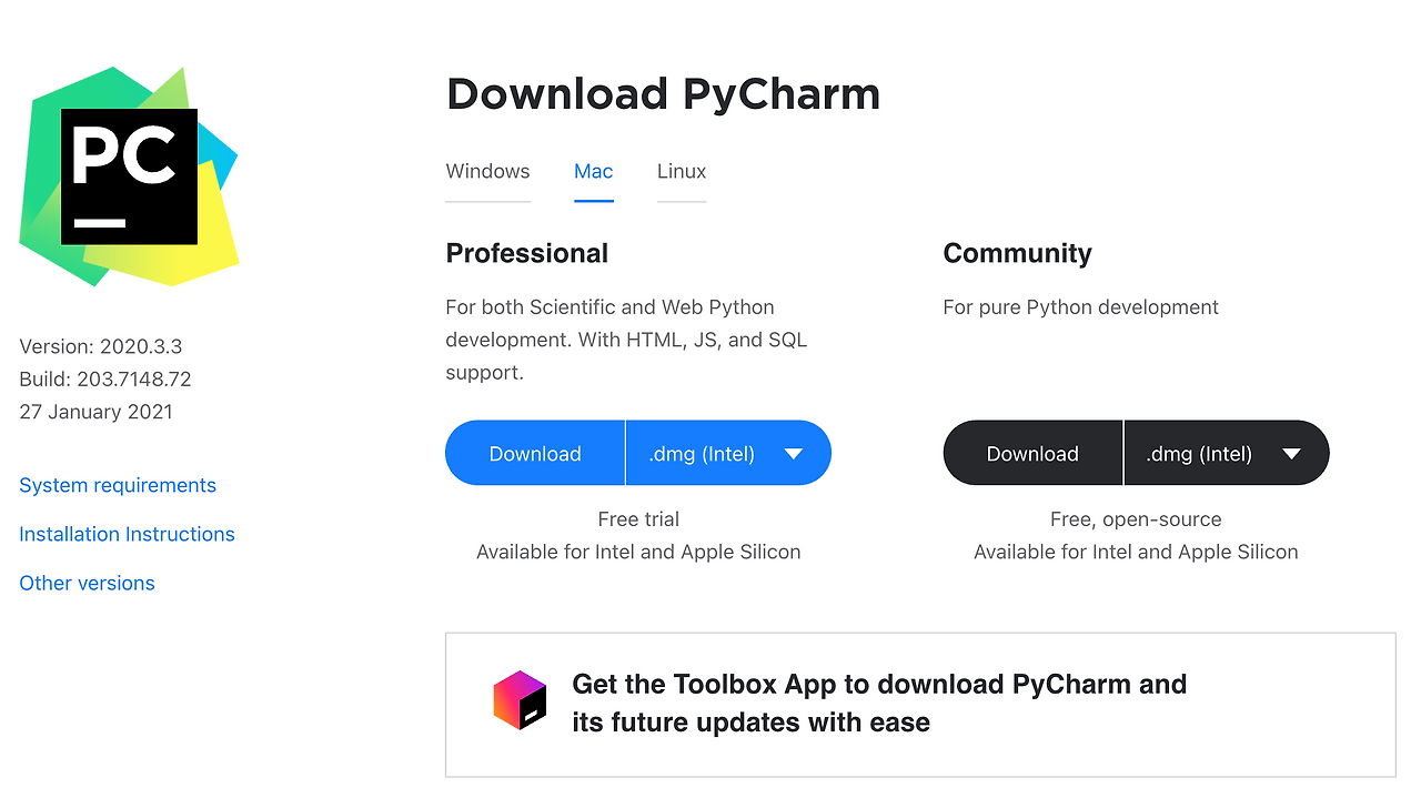Python 개발도구 PyCharm Community Edition 설치하기