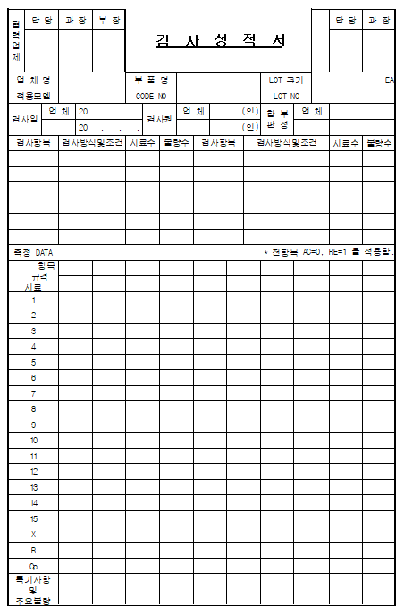 [서식] 검사 성적서