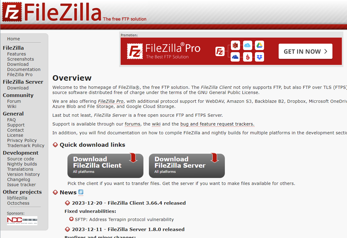  ftp filezilla