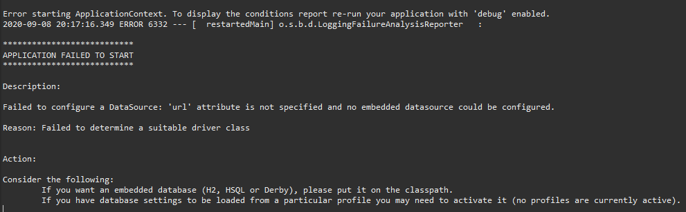 Spring Boot Error Failed To Configure A DataSource url 