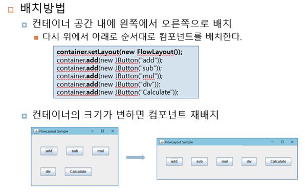 flowlayout left justify