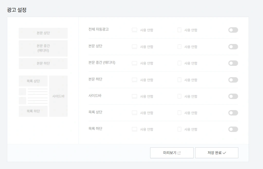 애드센스 광고 충돌 방지-티스토리 자동광고 해제