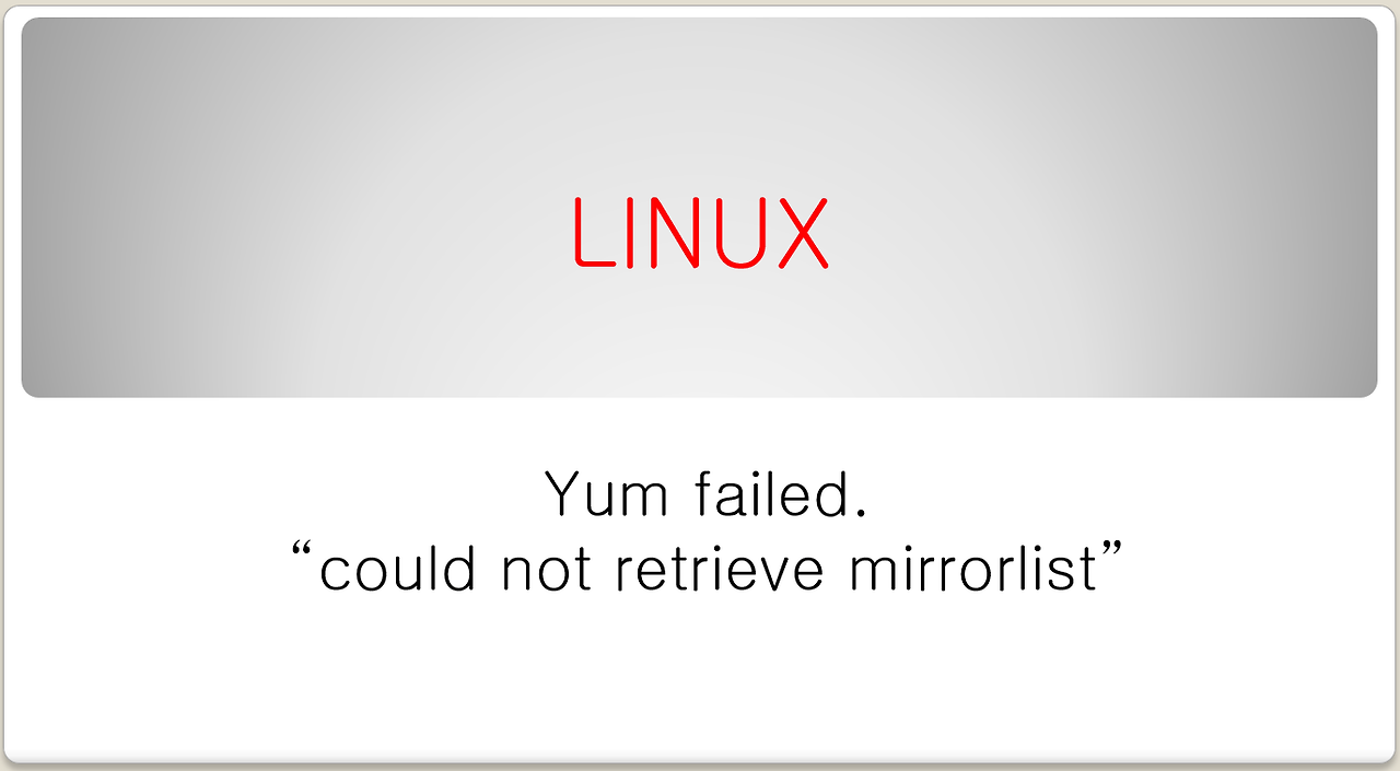  yum could not retrieve mirrorlist 