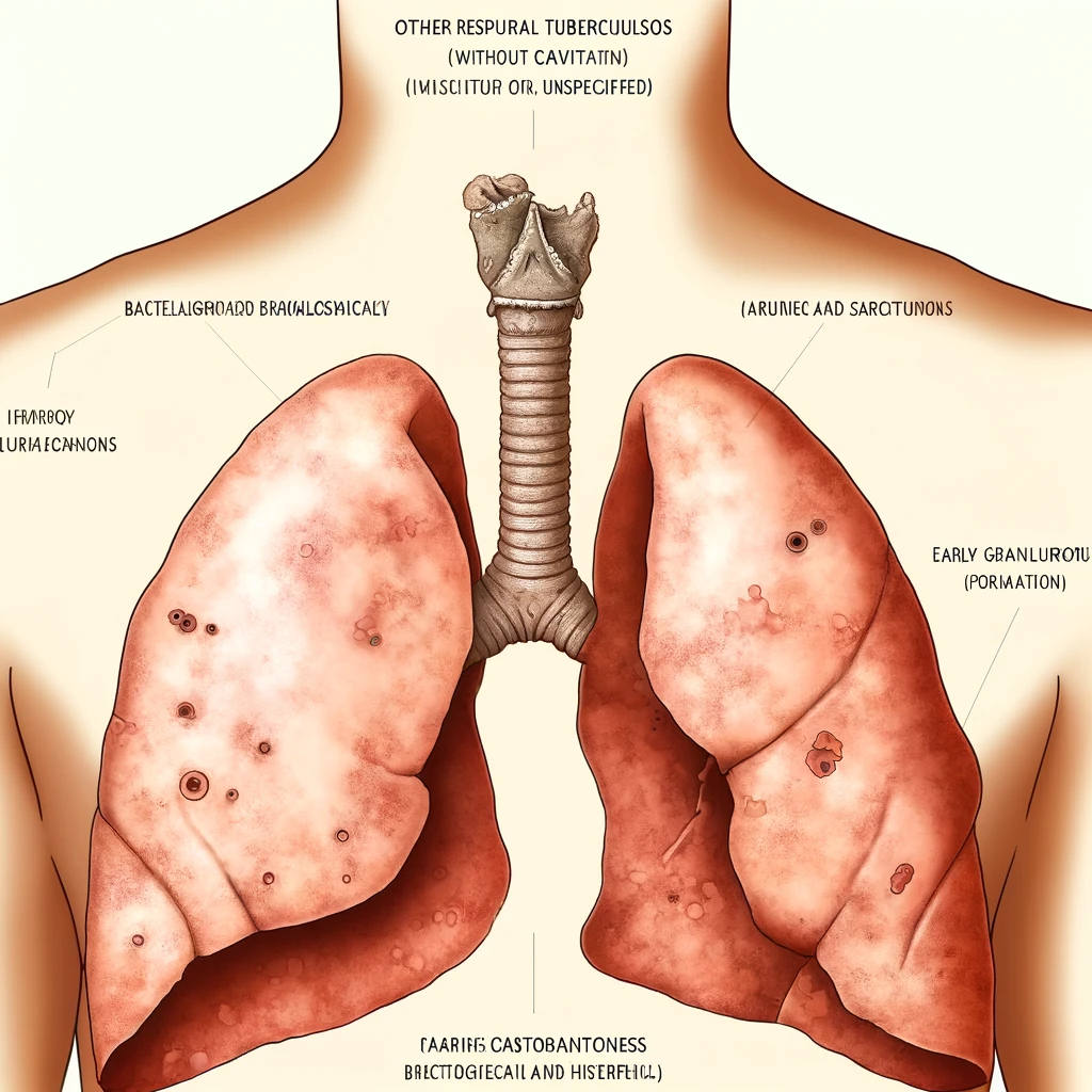 A15.81 세균학적 및 조직학적으로 확인된 공동이 없거나 상세불명의 기타 호흡기결핵(Other respiratory tuberculosis without cavitation or unspecified, confirmed bacteriologically and histologically)