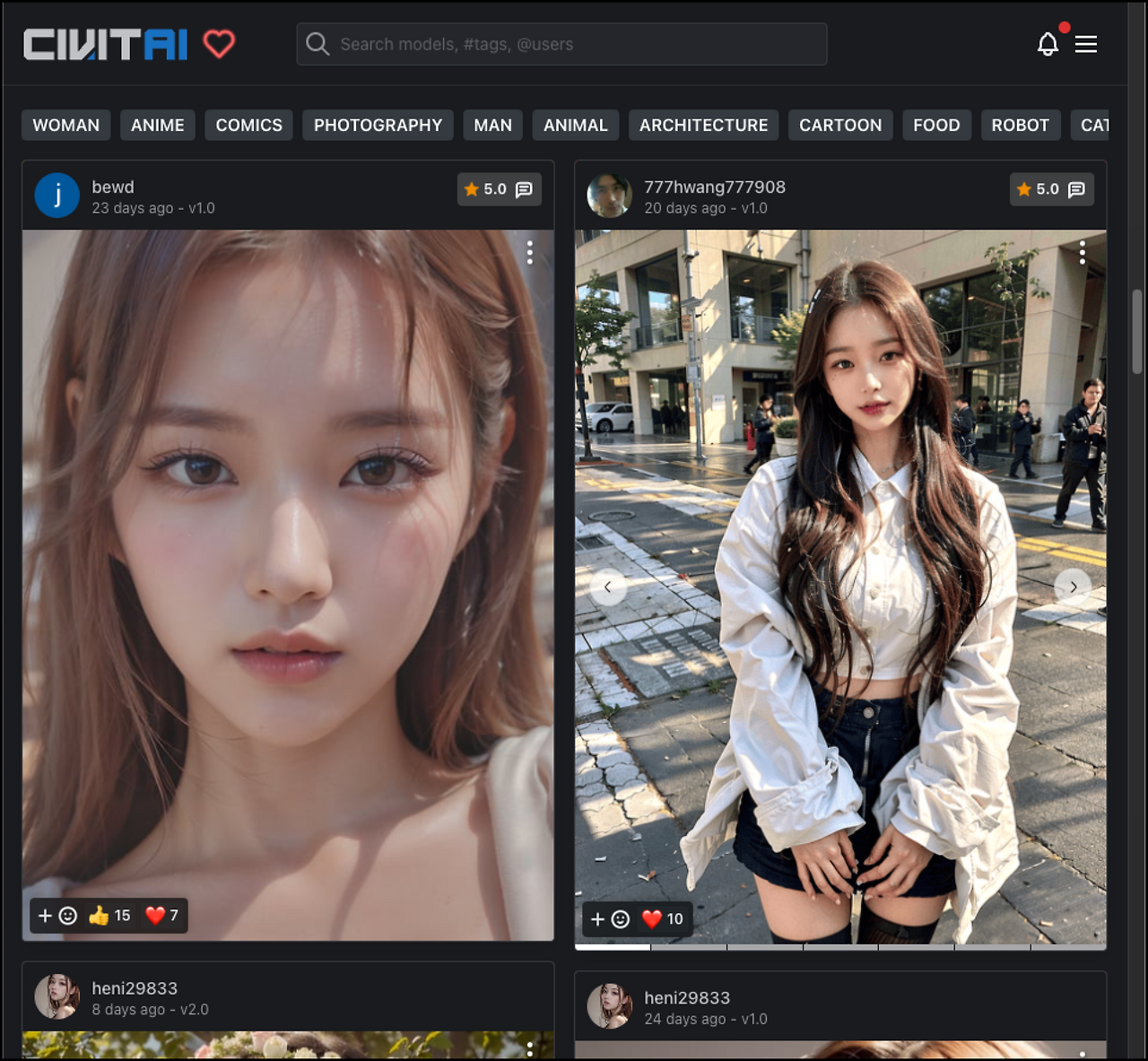 스테이블 디퓨전 AI 실사 만들기 모델 3가지 추천(Stable diffusion 사용법) 6 henmix real 2