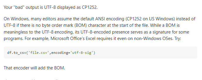 pandas-dataframe-csv-pandas-df-to-csv-file-csv-encode-utf-8-still-gives-trash