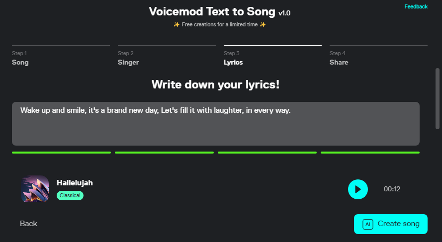 내가 만든 가사를 가지고 AI 뮤지션으로 음악 만들기 | VoiceMod 1 ywAAAAAAQABAAACAUwAOw==