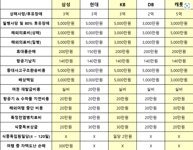 90일 이상 마이뱅크 여행자보험 장점 (카카오 가격 비교)