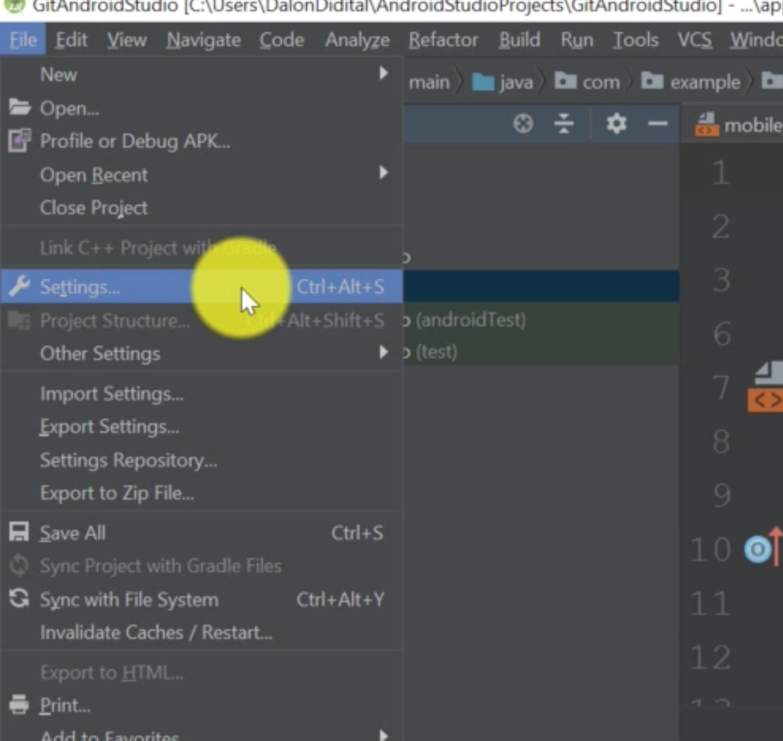 Android studio откатить изменения git