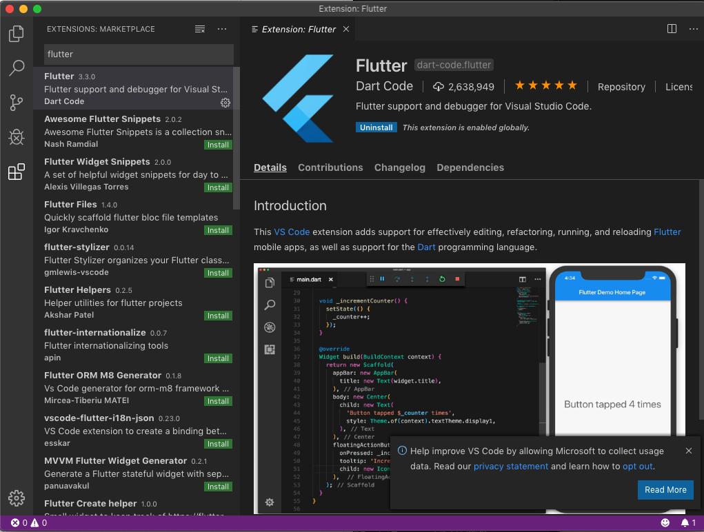install flutter macos