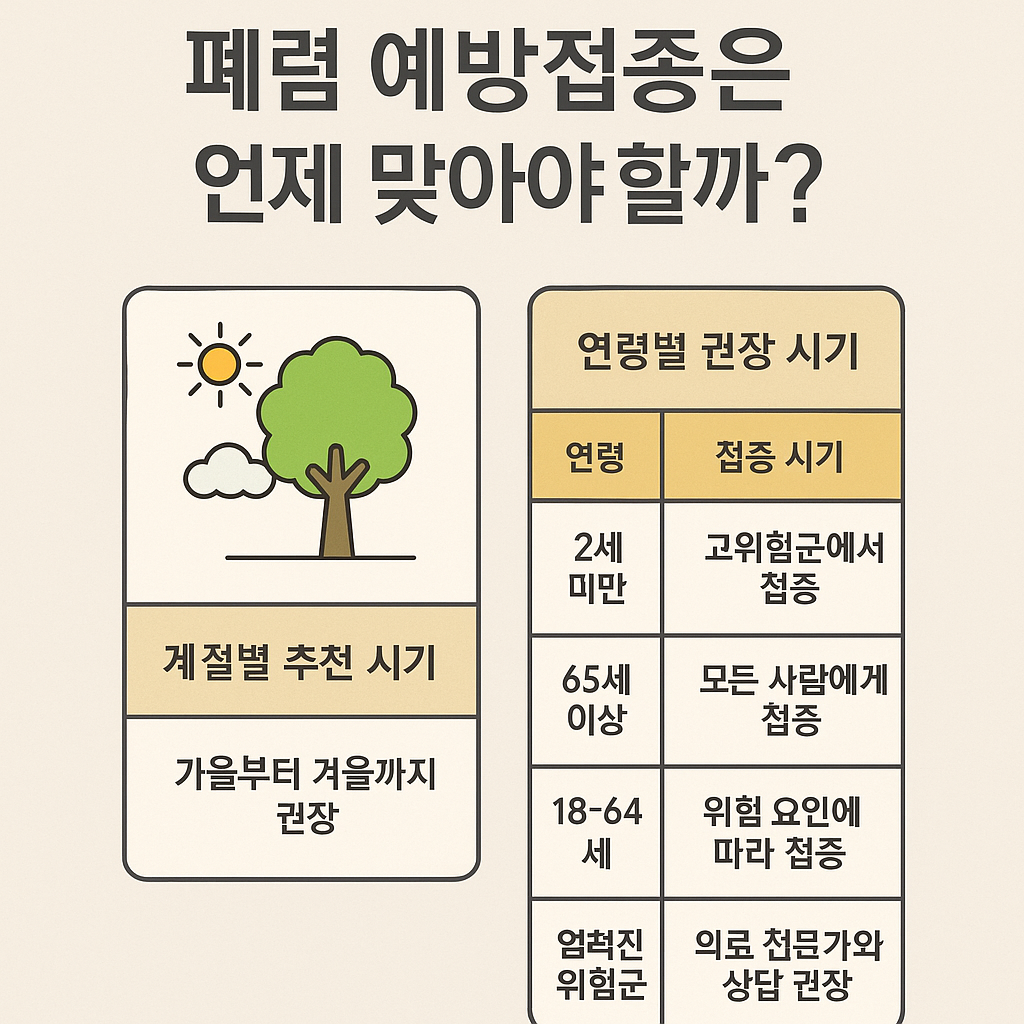연령별 폐렴 예방접종 시기