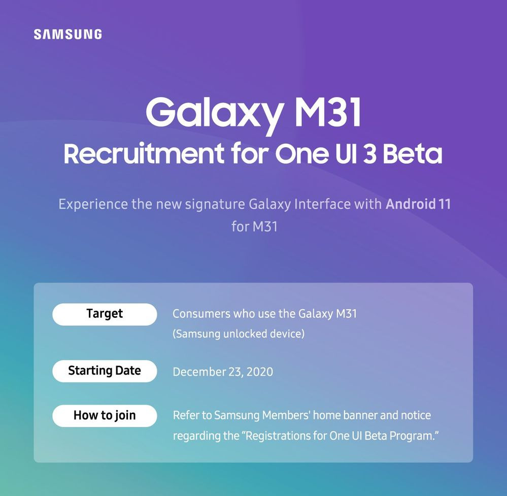 m31 one ui 3.1