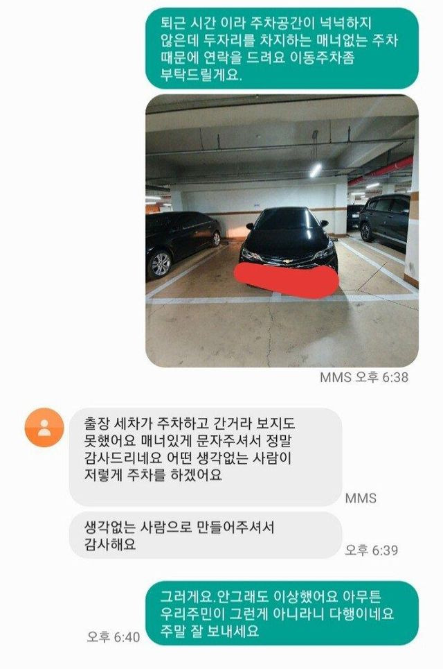 주차차량 차주의 인성