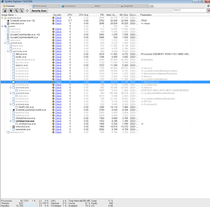 프로세스 분석 툴 기능 및 사용법 ( Process Explorer, Process Monitor, System Explorer ...
