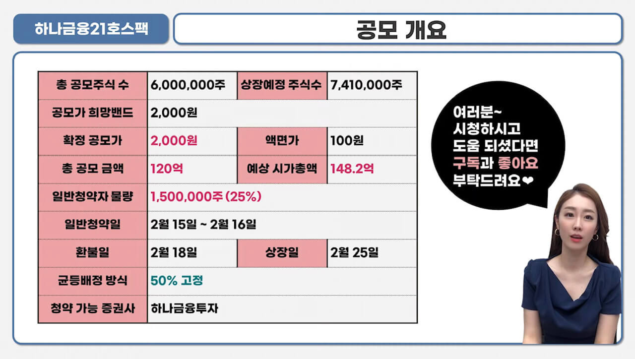 하나금융21호스팩 청약안내(2월 15-16일) 12 ywAAAAAAQABAAACAUwAOw==
