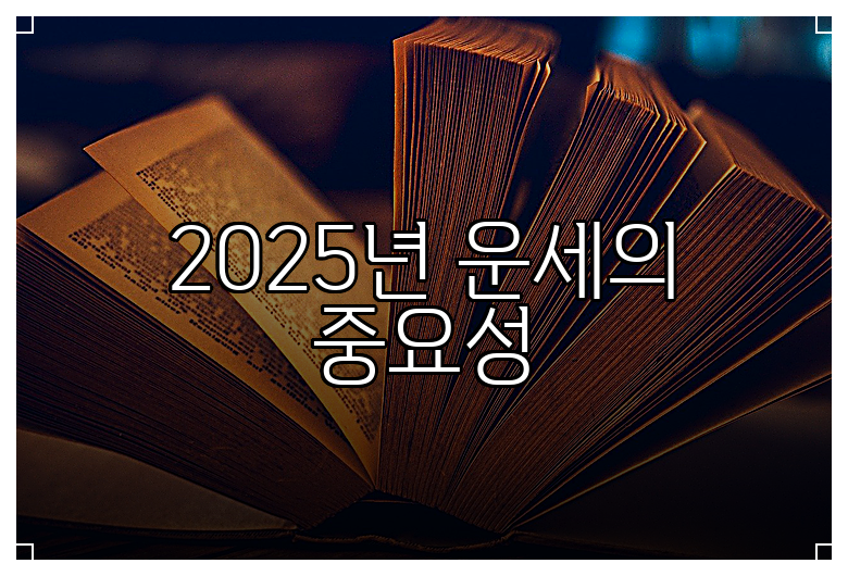 2025년 운세와 삼재띠, 운세의 중요성을 알아보자